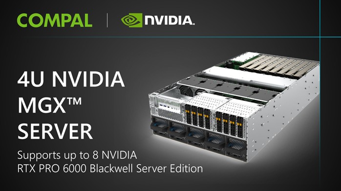 Compal SX420-2A Server Supports NVIDIA RTX PRO 6000 Blackwell Server Edition GPU ; Empowering Enterprises to Build Next-Generation AI Factories
